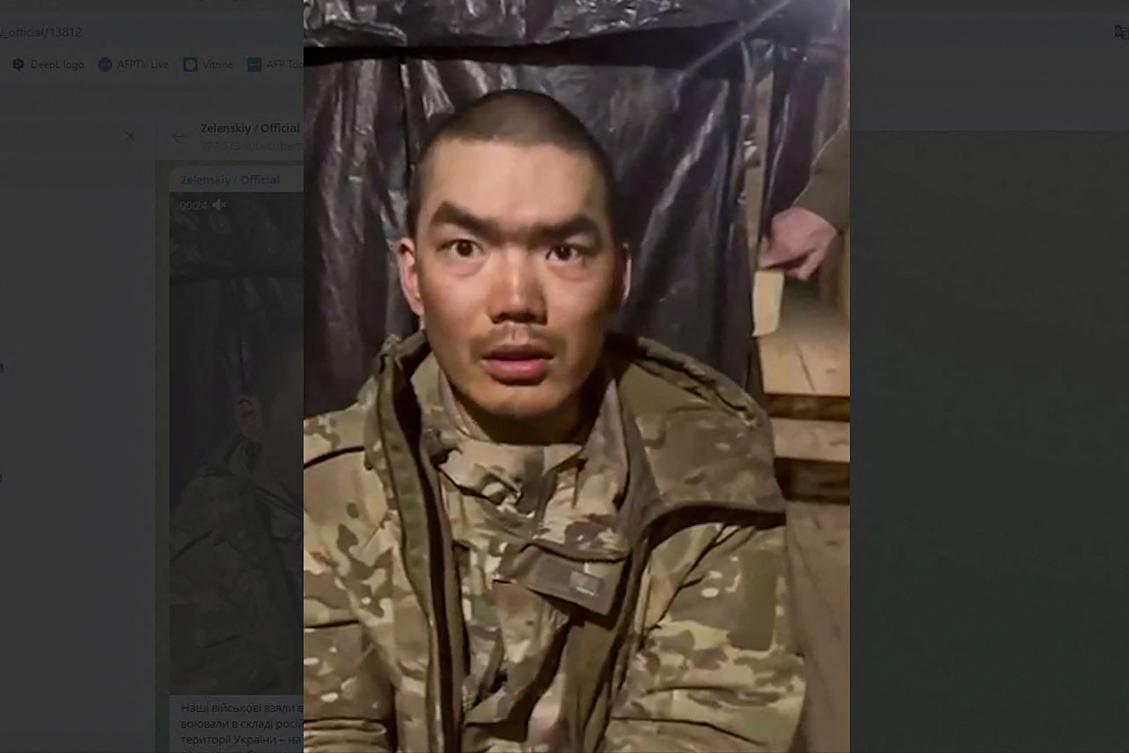 The picture of one of two Chinese soldiers captured by Ukrainian forces in the Donetsk region was released in a video by Ukrainian President Volodymyr Zelensky, Apr. 8, 2025. (AFP)