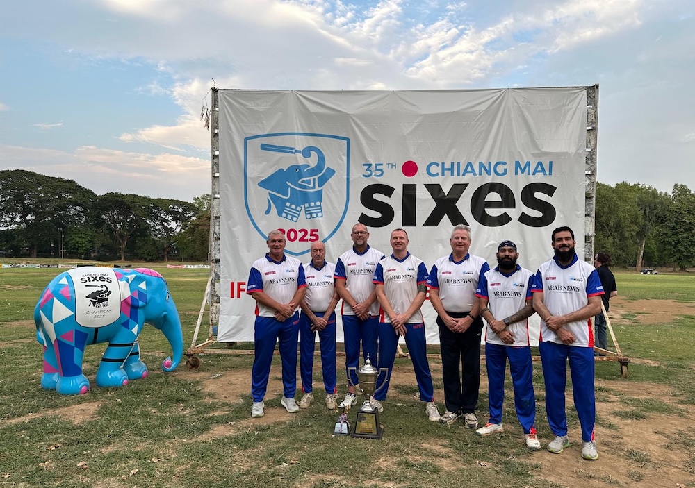 Arab News columnist Jon Pike, second left, with his team the Drifters at the Chiang Mai Sixes in Thailand. (Supplied)