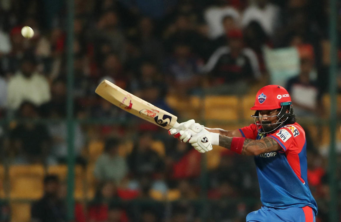 Delhi Capitals’ KL Rahul in action in their Indian Premier League win. (Reuters)