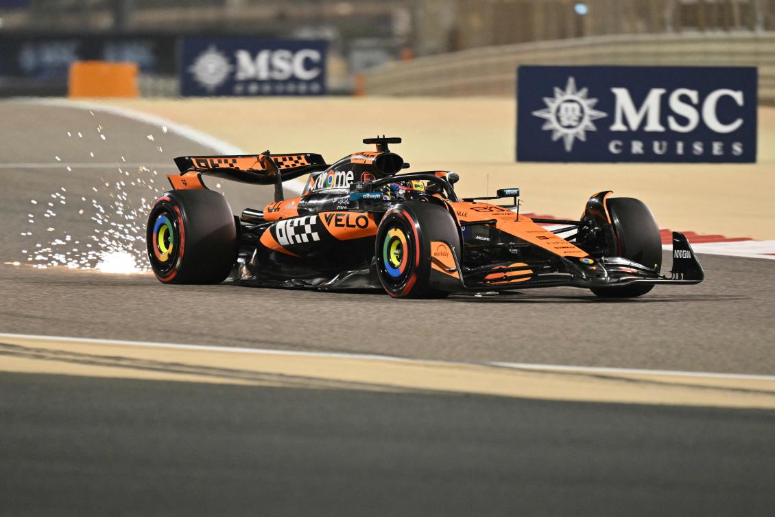 McLaren’s Australian driver Oscar Piastri drives during the qualifying session ahead of the Bahrain Formula One Grand Prix at the Bahrain International Circuit in Sakhir. (AFP)