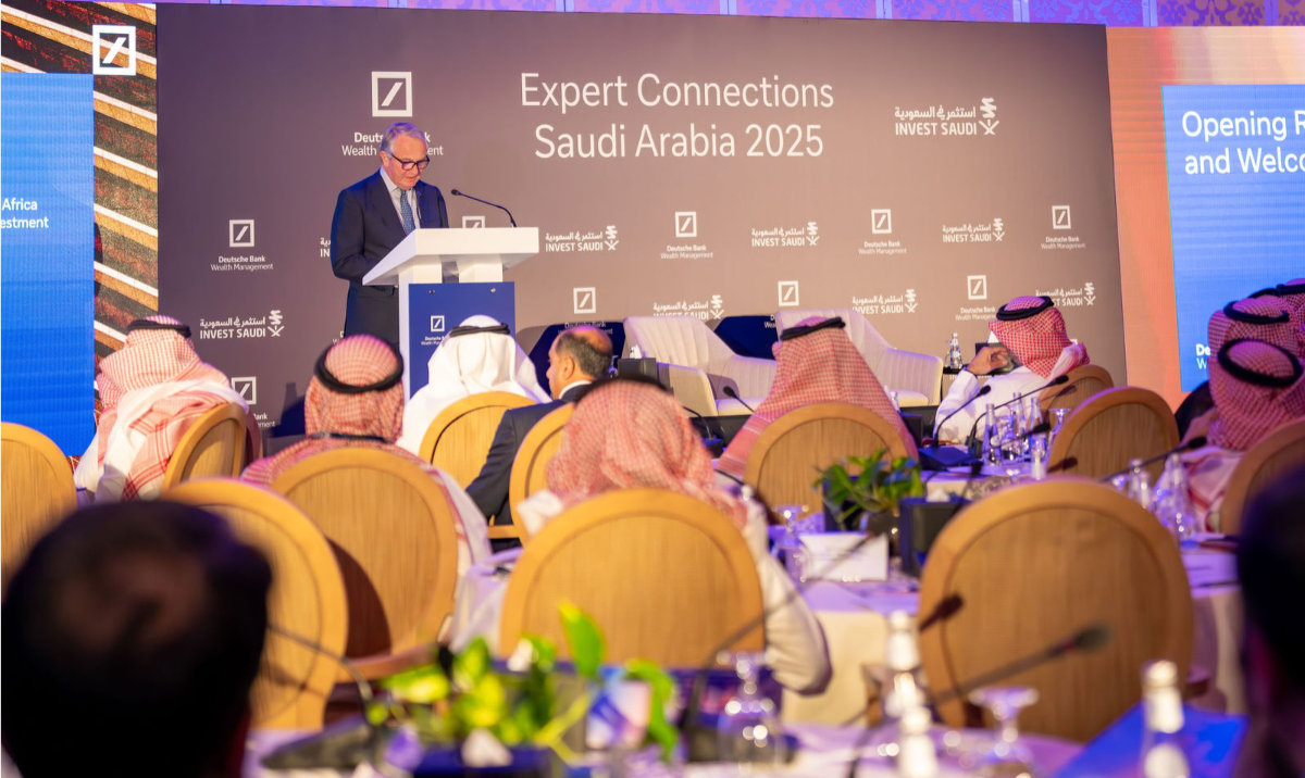 Alexander Wynaendts, chairman of Deutsche Bank’s supervisory board, speaks at the event, held in strategic collaboration with the Saudi Ministry of Investment.