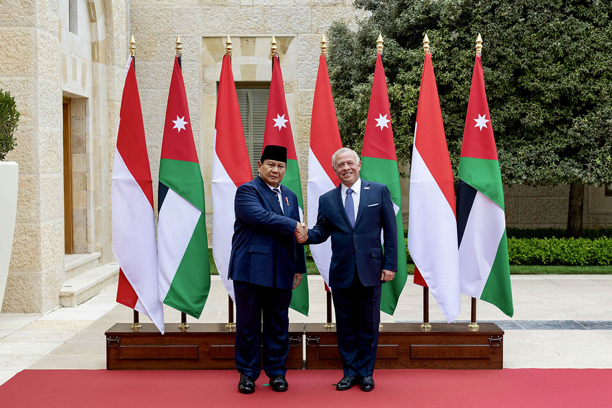 King Abdullah II of Jordan and Indonesian President Prabowo Subianto in Amman. (Petra)