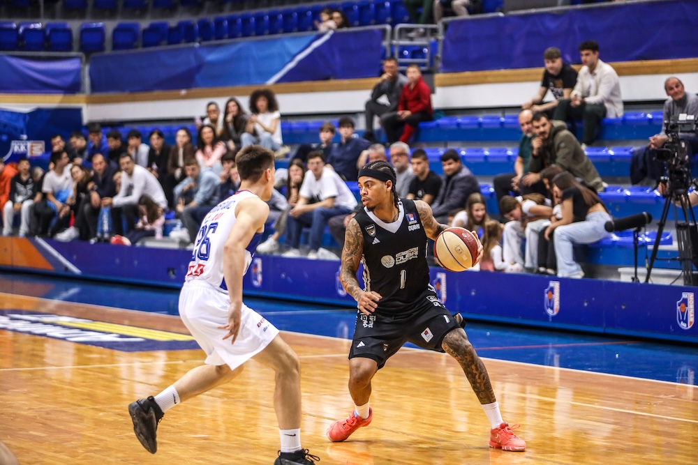 Action from Dubai Basketball’s victory over Mornar-Barsko zlato in Montenegro. (Supplied)