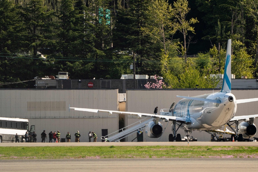 Detainees are transferred to a plane chartered by ICE. (Getty Images/AFP)