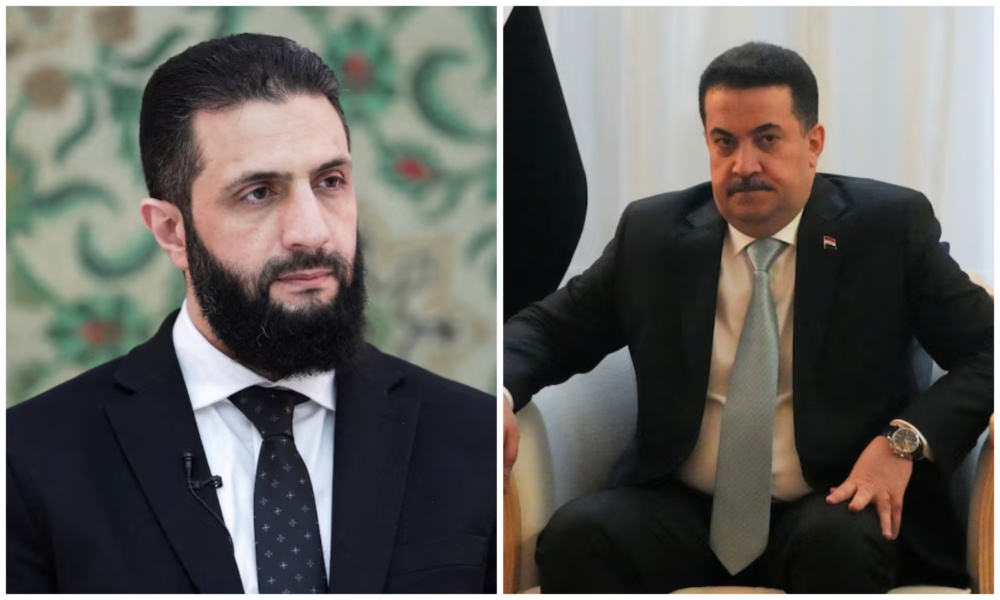 Iraqi Prime Minister Mohammed Shia Al-Sudani (R) met on Thursday in Qatar with Syrian President Ahmed Al-Sharaa (L) in Qatar. (Reuters/File Photos)