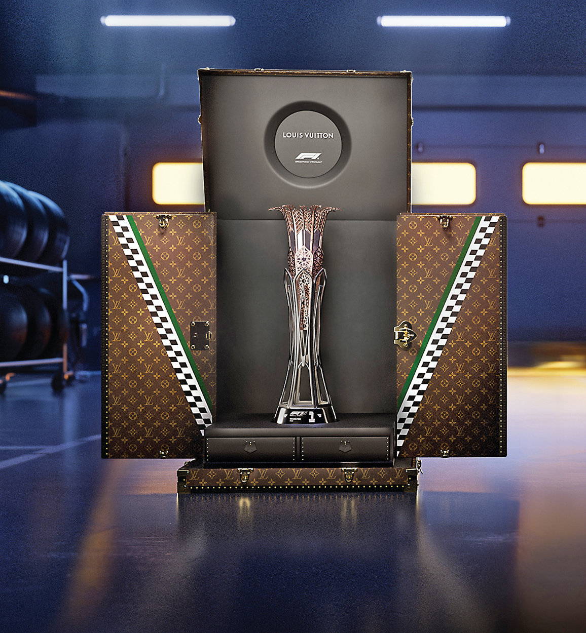 Each trunk is handcrafted by Louis Vuitton’s master artisans in Asnières, just outside Paris.