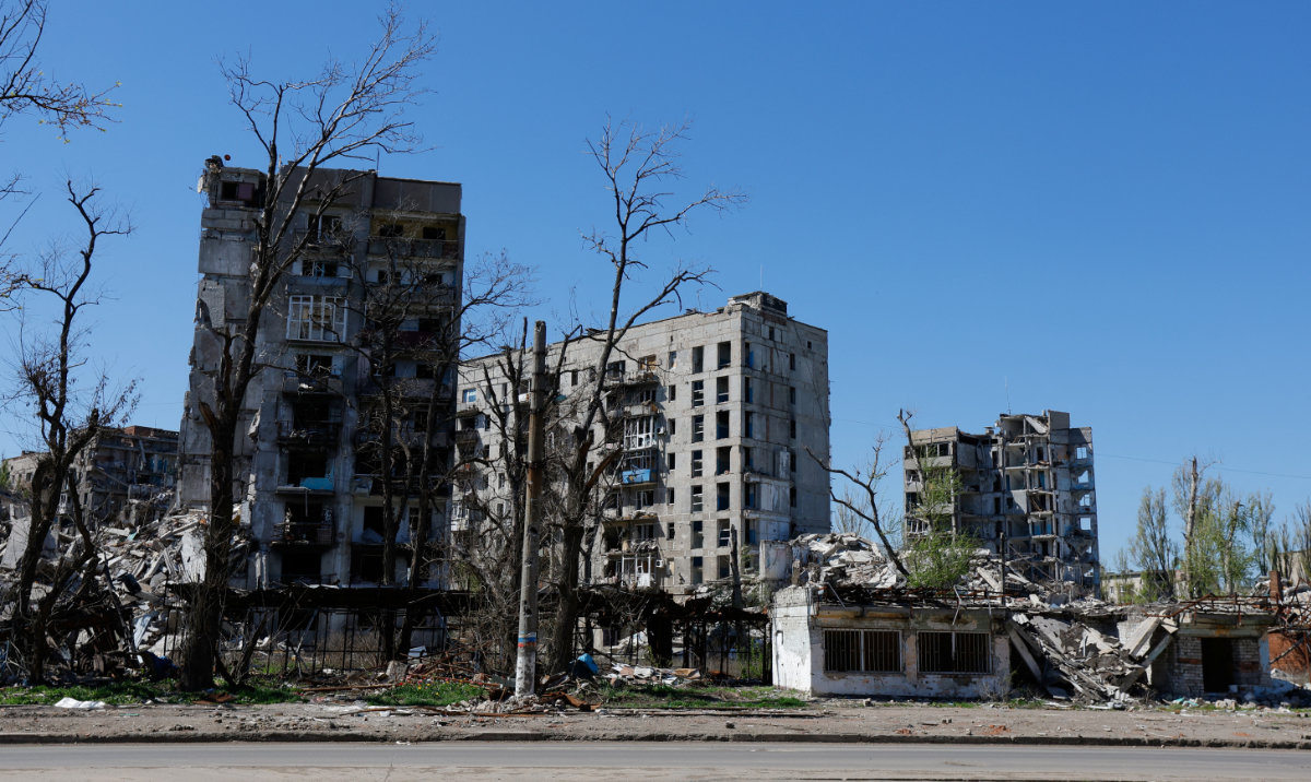 A view shows multi-storey residential buildings destroyed in the course of Russia-Ukraine conflict in Avdiivka (Avdeyevka), in the Donetsk region, a Russian-controlled area of Ukraine, April 19, 2025. (Reuters)