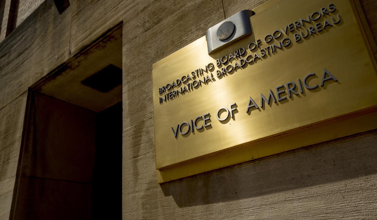 The Voice of America building, Monday, June 15, 2020, in Washington. (AP file photo)