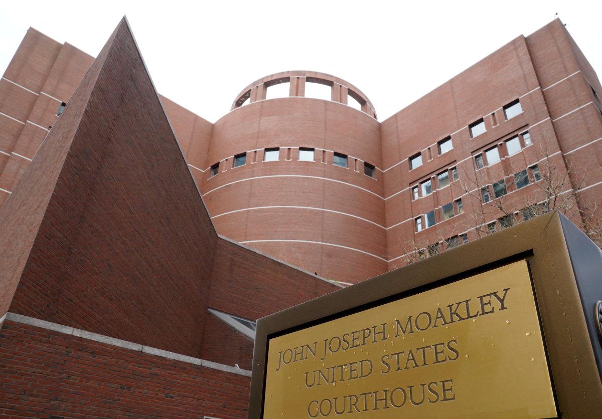 A view of the federal courthouse, where a judge is considering whether to continue to block immigration authorities from taking action against Boston University student Huadan Zheng after the administration of President Donald Trump removed her records from a database used to confirm compliance with student visa conditions. (Reuters)