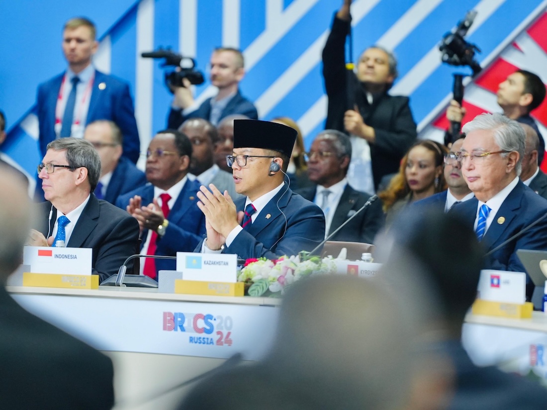 Indonesia’s Foreign Minister Sugiono attends the BRICS Summit in Kazan, Russia on Oct. 24, 2024. (Ministry of Foreign Affairs)