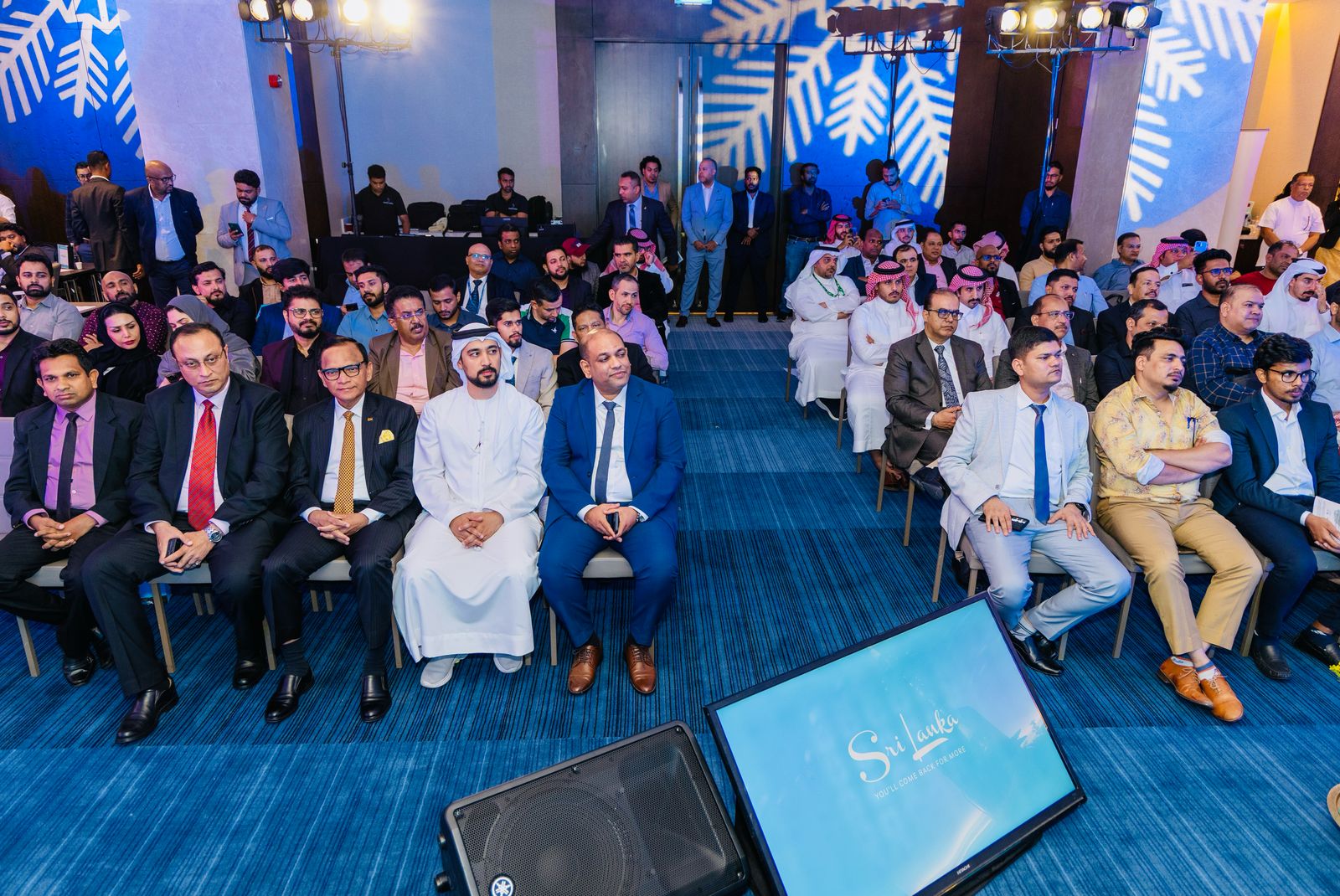 Attendees listen to a presentation at a tourism roadshow hosted by the Sri Lanka Tourism Promotion Bureau and the Sri Lankan Embassy in Riyadh on April 24, 2025. (Sri Lankan Embassy in Riyadh)
