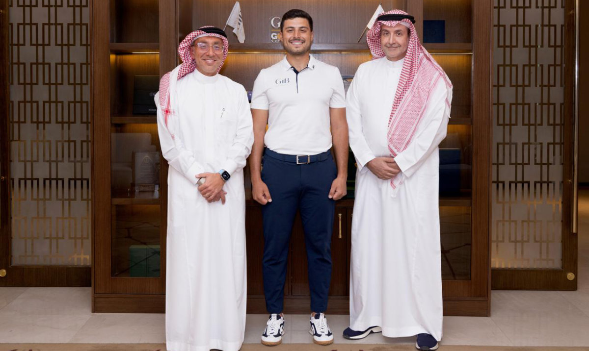 CEO of GIB Saudi Arabia Khaled Abbas, Saudi golfer Faisal Salhab and Group CEO of GIB Abdulaziz Al-Helaissi.