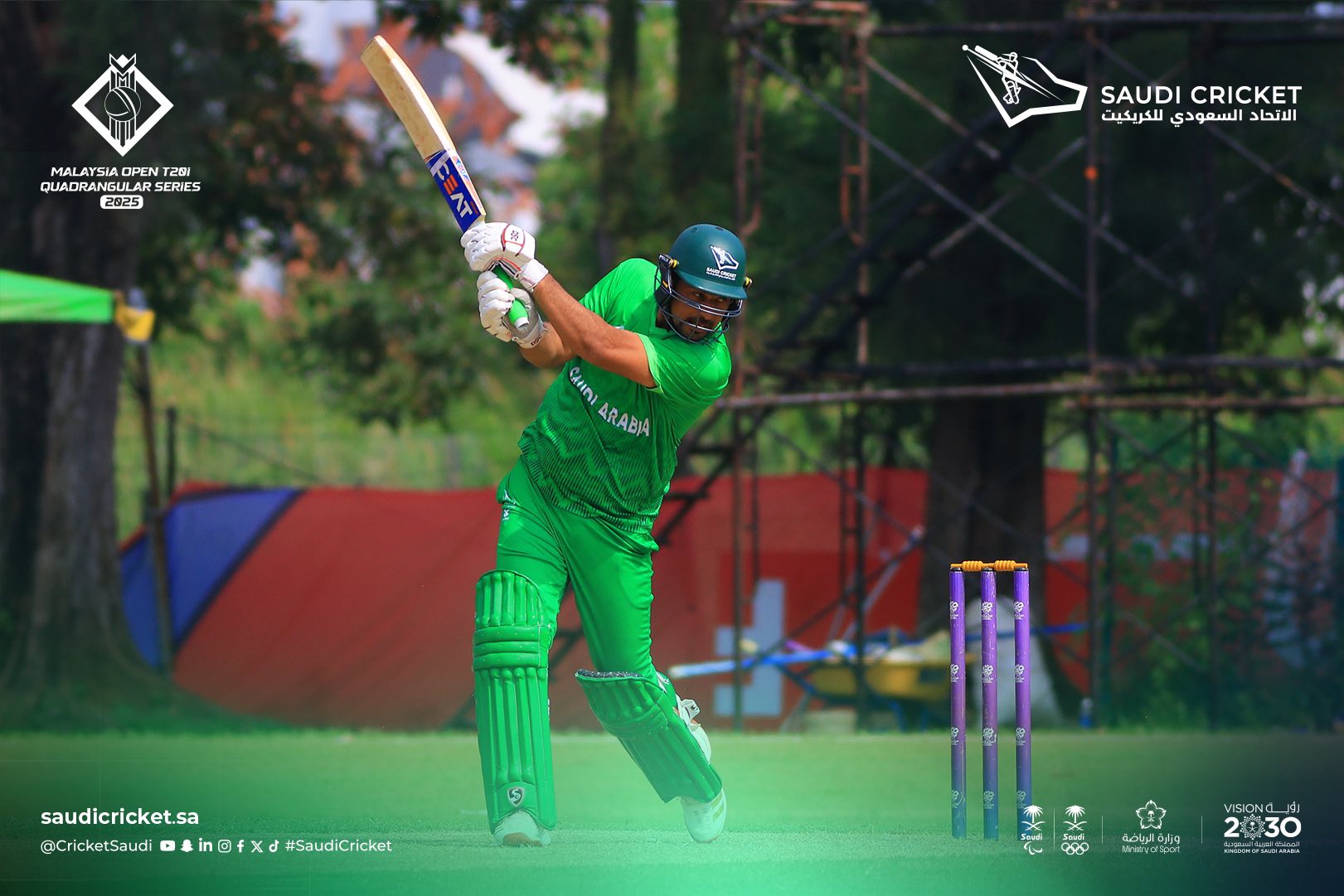 Saudi Arabia will face Malaysia in the final of the Malaysia Quadrangular in Kuala Lumpur on Friday after beating the hosts by seven wickets. (@cricketsaudi)