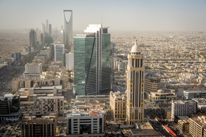 An aerial view of downtown Riyadh. Getty