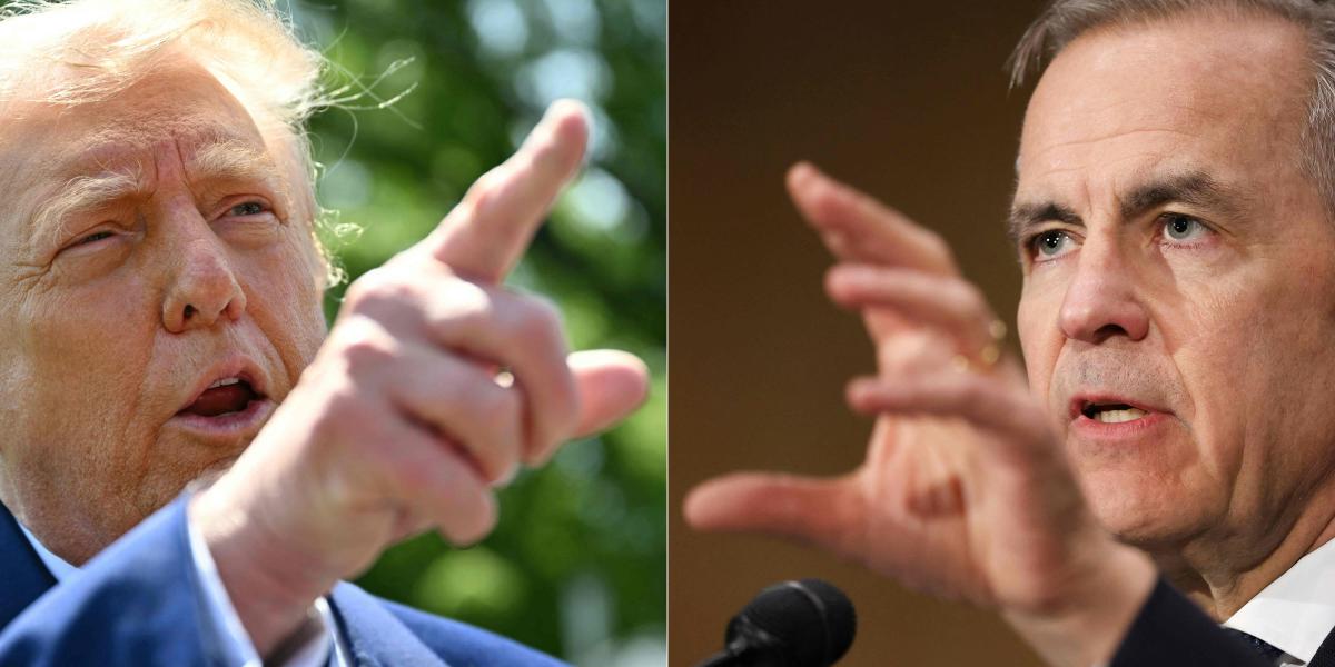 This combination of file pictures created on Apr. 30, 2025 shows US President Donald Trump and Canada’s Prime Minister Mark Carney. (AFP)