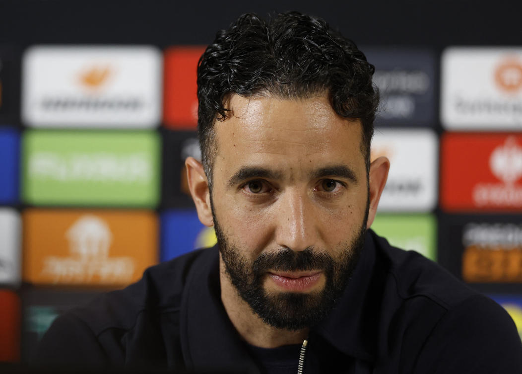 Man United manager Ruben Amorim during a press conference before their Europa League match at San Mames, Bilbao, Apr. 30, 2025. (Reuters)