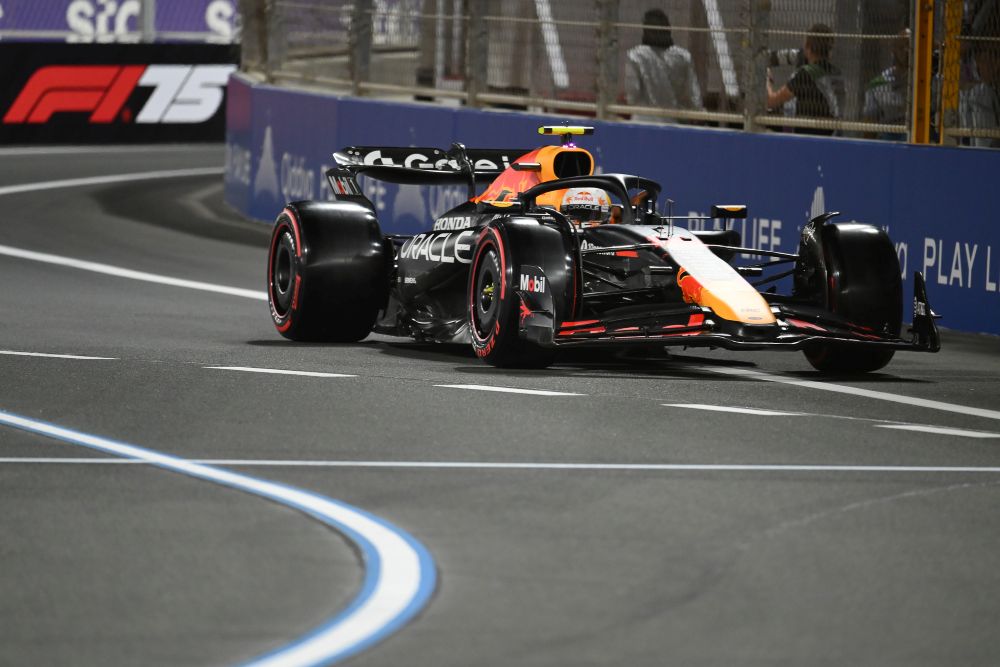 Oscar Piastri benefited from a penalty for Red Bull’s Max Verstappen to take control of the race. (AN Photo/Hashim Nadeem)