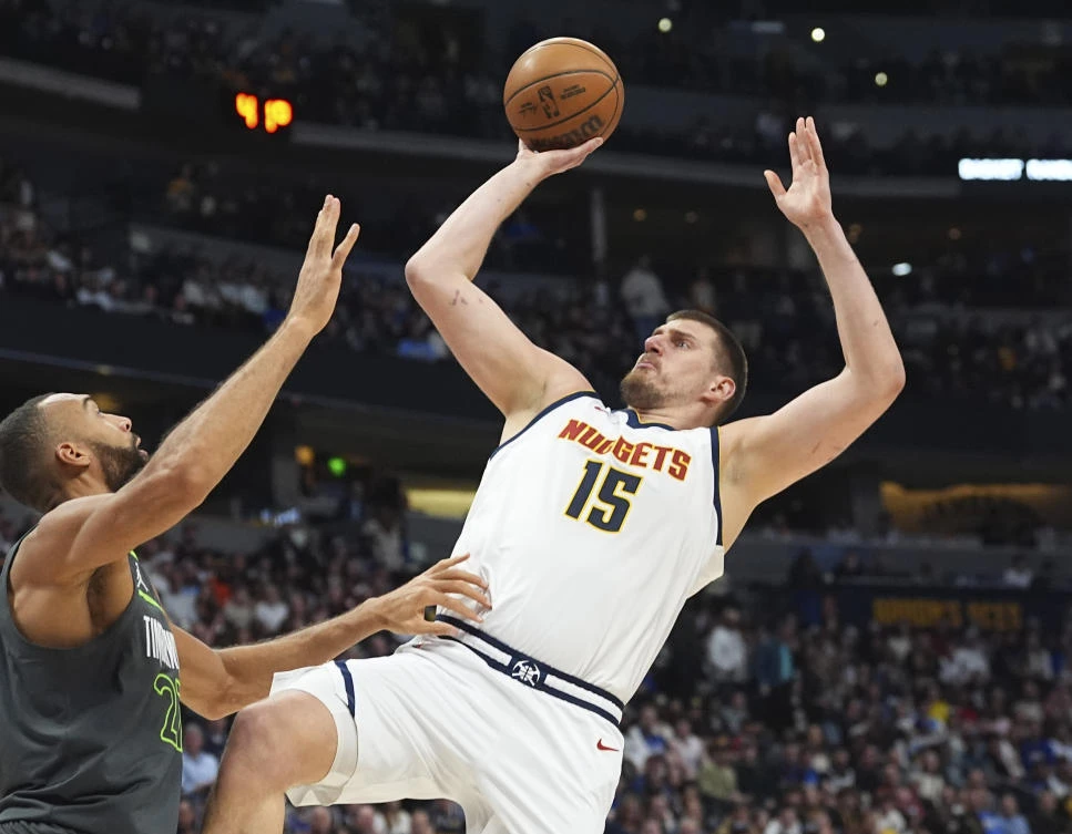 Nikola Jokic’s scoring spree was the most by a player in the NBA this season. (AP)