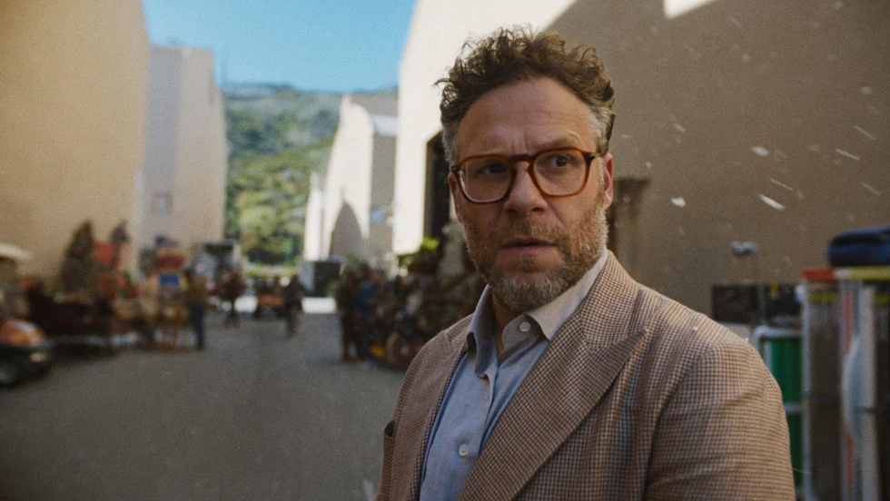 Apple TV’s new satirical comedy stars Seth Rogen as Matt Remick, the newly appointed head of a major Hollywood studio. (Supplied)