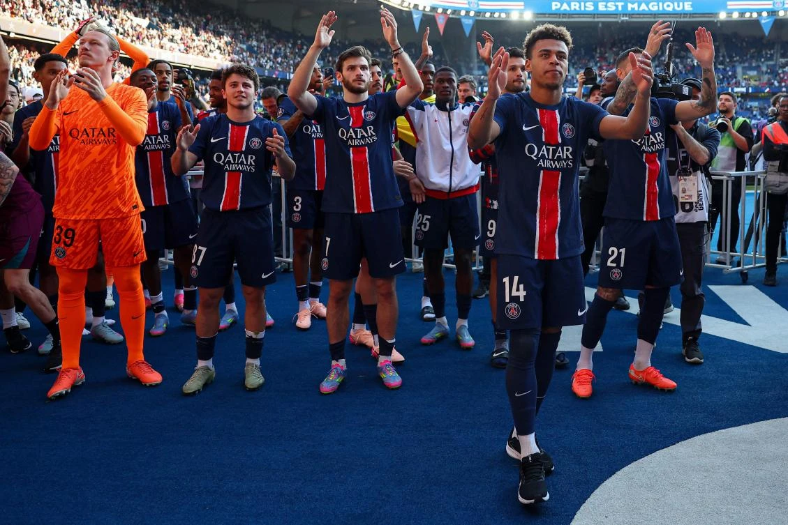 Paris Saint-Germain clinched the Ligue 1 title on Saturday with a 1-0 win at home against Angers as they prepare for a Champions League quarter-final showdown with Aston Villa. (AFP)