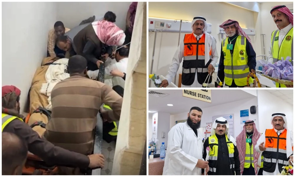 A volunteer search and rescue team recently helped to evacuate a severely overweight man suffering a medical emergency in an apartment in Saudi Arabia’s Northern Borders region. (Supplied)