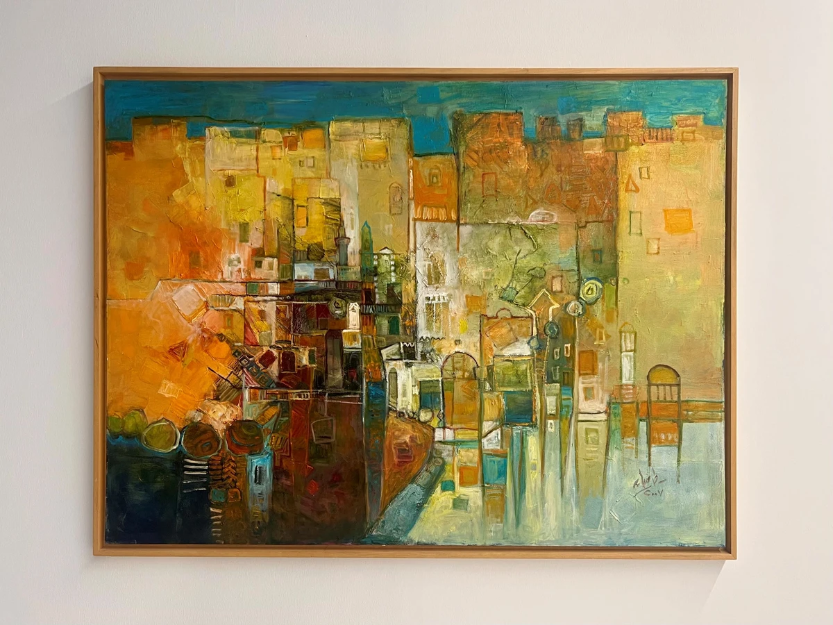 The Saudi Research and Media Group unveiled a compelling collection at the inaugural Art Week Riyadh that traces the evolution of Saudi abstraction. (AN Photo by Nada Alturki)