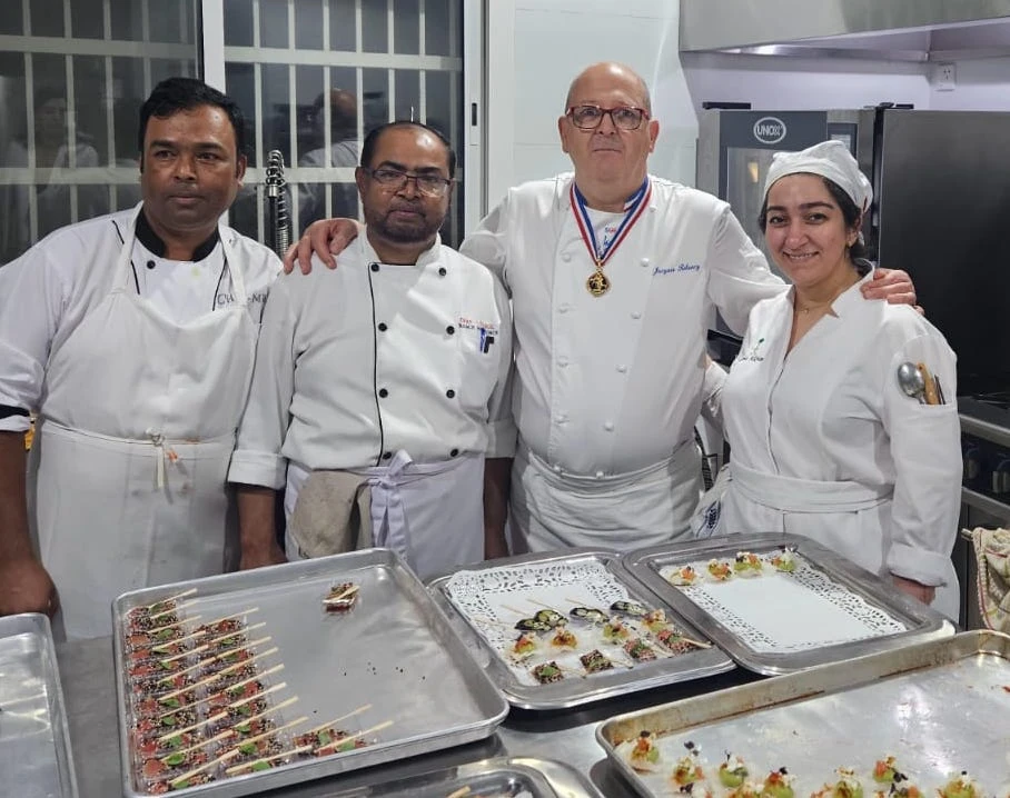 Chef Jacques Rolancy was joined by Saudi chef Asma Al-Khan, a Le Cordon Bleu Paris graduate, who assisted him throughout the day in preparing the exclusive menu. (AN Photo)