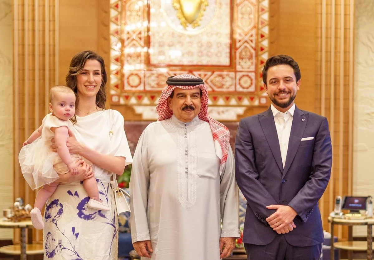 Princess Iman bint Al-Hussein, the eight-month-old daughter of Crown Prince Hussein bin Abdullah and Princess Rajwa Al-Hussein, embarked on her first official overseas visit to the Kingdom of Bahrain. (Instagram)