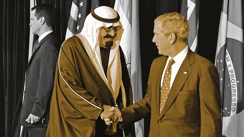King Abdullah and US President George W. Bush at the G20 meeting in Washington. AFP