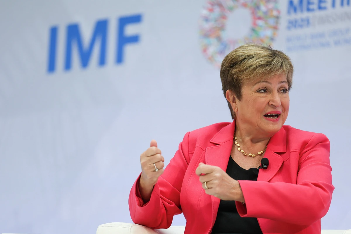 IMF Managing Director Kristalina Georgieva speaks ahead of the IMF/World Bank Spring Meetings, at the IMF headquarters in Washington, DC. Reuters