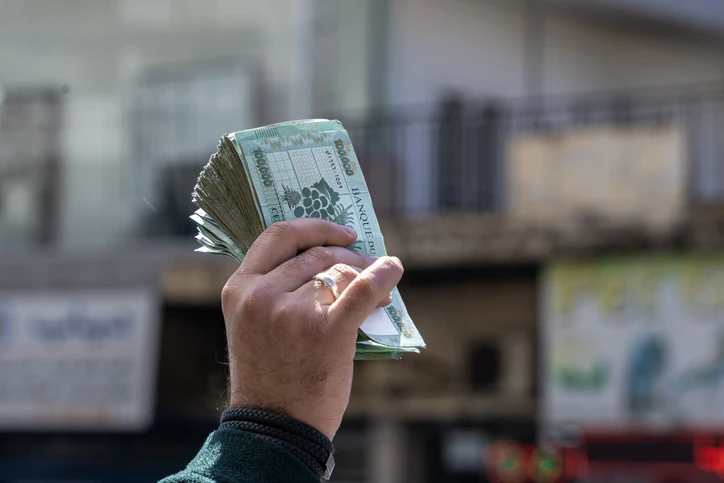 The volume of Lebanese pounds in circulation dropped sharply in 2024. Getty