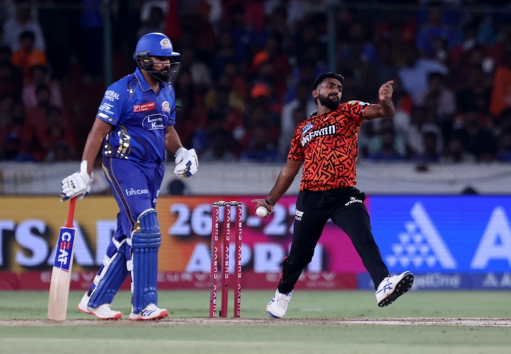 Above, action on the Indian Premier League featuring the Sunrisers Hyderabad versus the Mumbai Indians. (Reuters)