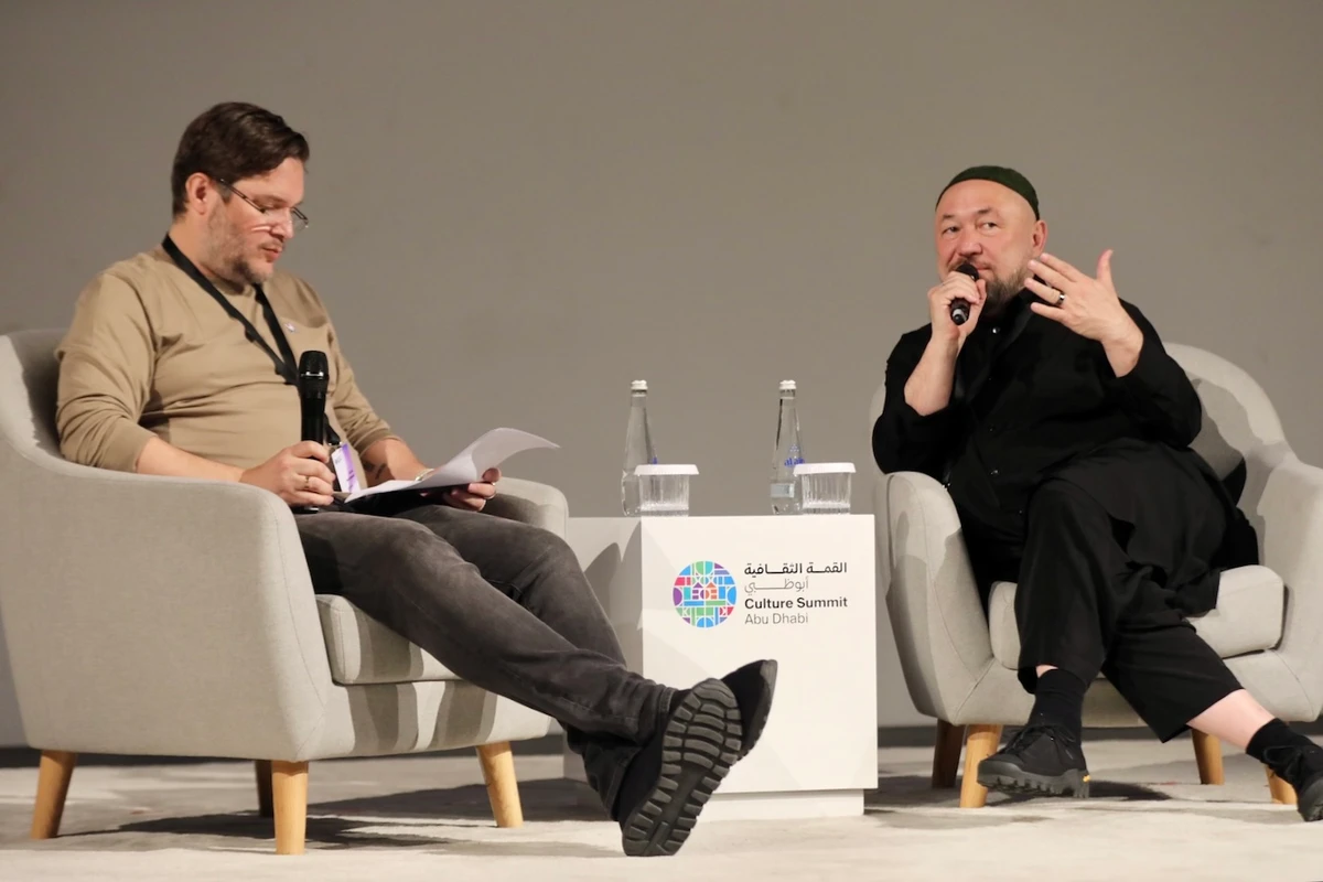 Ben Ross (L) and Timur Bekmambetov (R) at the Culture Summit Abu Dhabi. (AN Photo by Mohamed Fawzy)