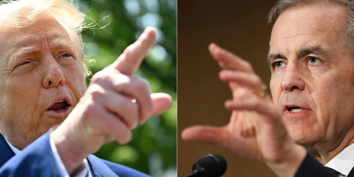 This combination of file pictures created on Apr. 30, 2025 shows US President Donald Trump and Canada’s Prime Minister Mark Carney. (AFP)