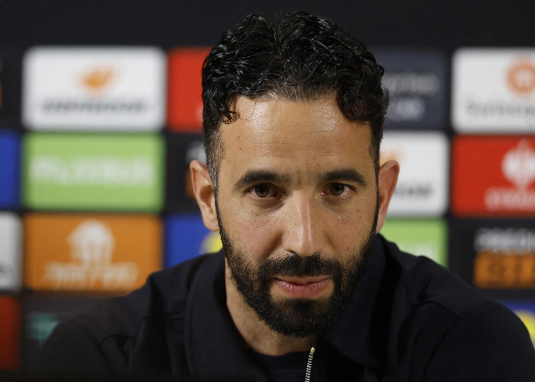 Man United manager Ruben Amorim during a press conference before their Europa League match at San Mames, Bilbao, Apr. 30, 2025. (Reuters)