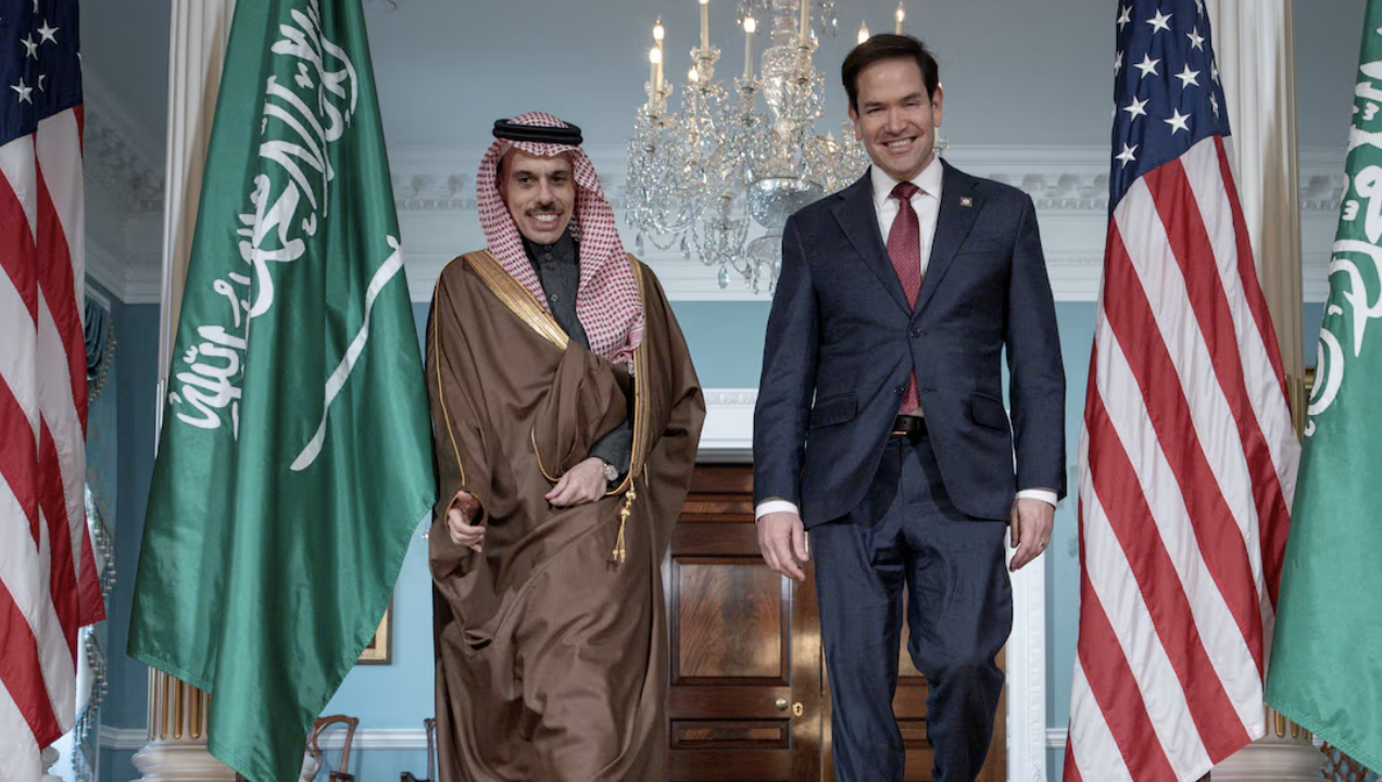 Secretary of State Marco Rubio with Saudi Foreign Minister Prince Faisal bin Farhan in Washington this month. (Reuters)