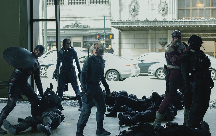 A still from Marvel's 'Thunderbolts*' starring Florence Pugh and David Harbour. (Supplied)