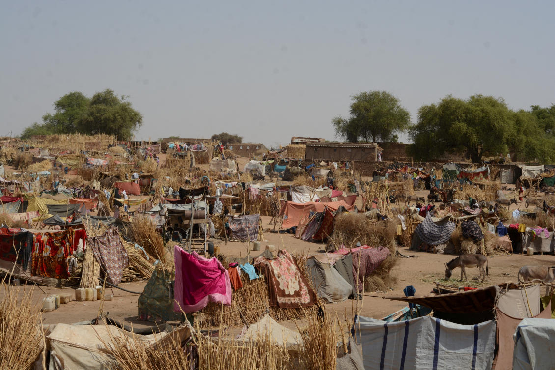 Above, one of the displacement sites in Tawila, North Darfur, Sudan on April 27, 2025. (WFP via Reuters)