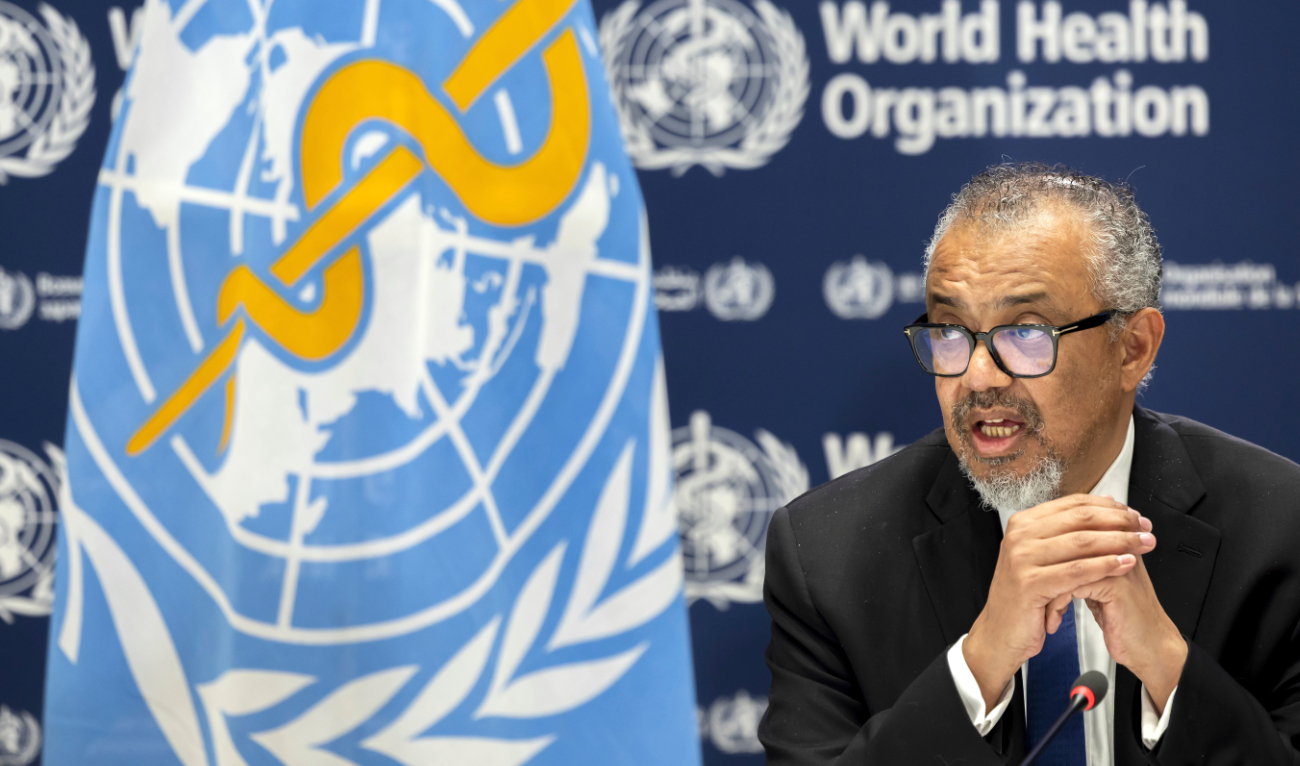 Tedros Adhanom Ghebreyesus, director general of the World Health Organization, addresses a press conference in Geneva on Thursday. (AP)