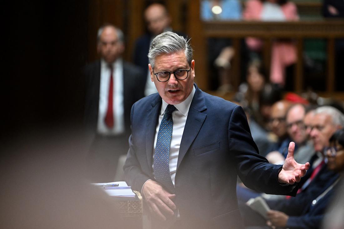 UK Parliament shows Britain's Prime Minister Keir Starmer speaking during Prime Minister's Questions session. (File/afp)
