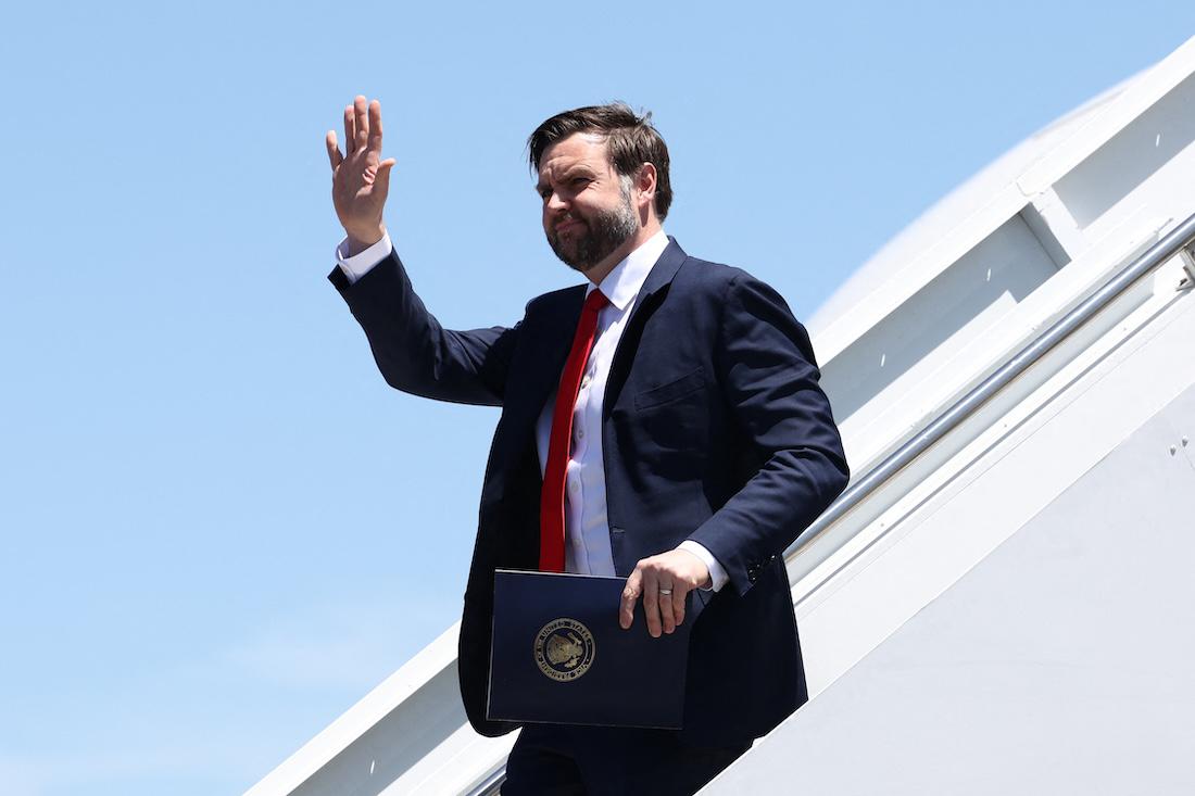 US Vice President JD Vance waves after arriving in Charleston, South Carolina. (File/AFP)