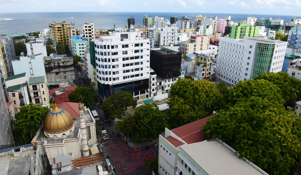 In this photo taken on September 11, 2013, buildings fill the skyline of the densely populated Male, capital of the Maldives. (AFP)