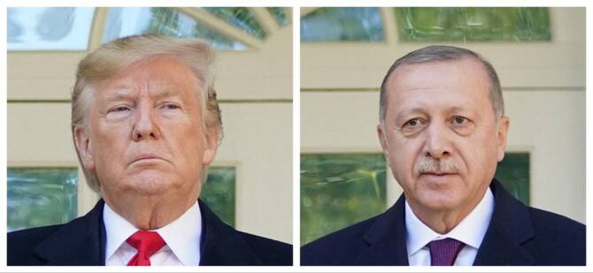 US President Donald Trump and Turkish President Recep Tayyip Erdogan. (AFP/File Photo)
