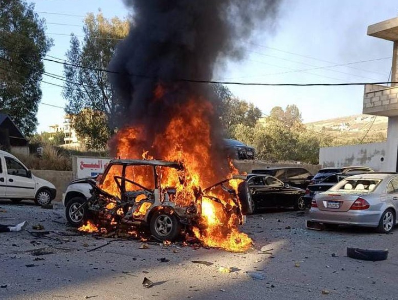 Lebanon's health ministry said an Israeli strike Tuesday on a car in the country's south killed one person, the latest attack despite a fragile ceasefire between Hezbollah militants and Israel. (X/@Ridaysaad)