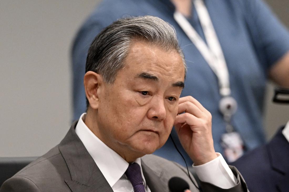 China's Foreign Minister Wang Yi attends the BRICS National Security Advisors meeting at Itamaraty Palace in Brasilia. (File/AFP)