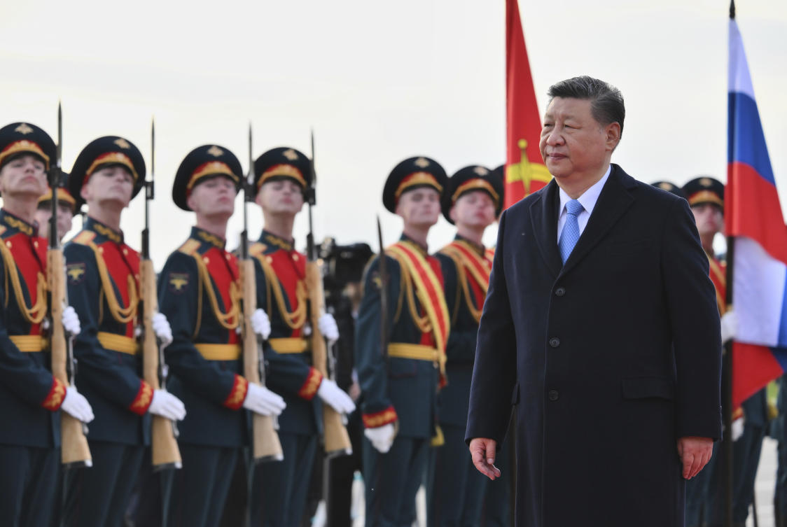 Xi Jinping arrives at Vnukovo airport, Moscow, Russia, Wednesday, May 7, 2025, ahead of celebrations of the 80th anniversary of the Soviet Union’s World War II victory over Nazi Germany. (AP Photo)