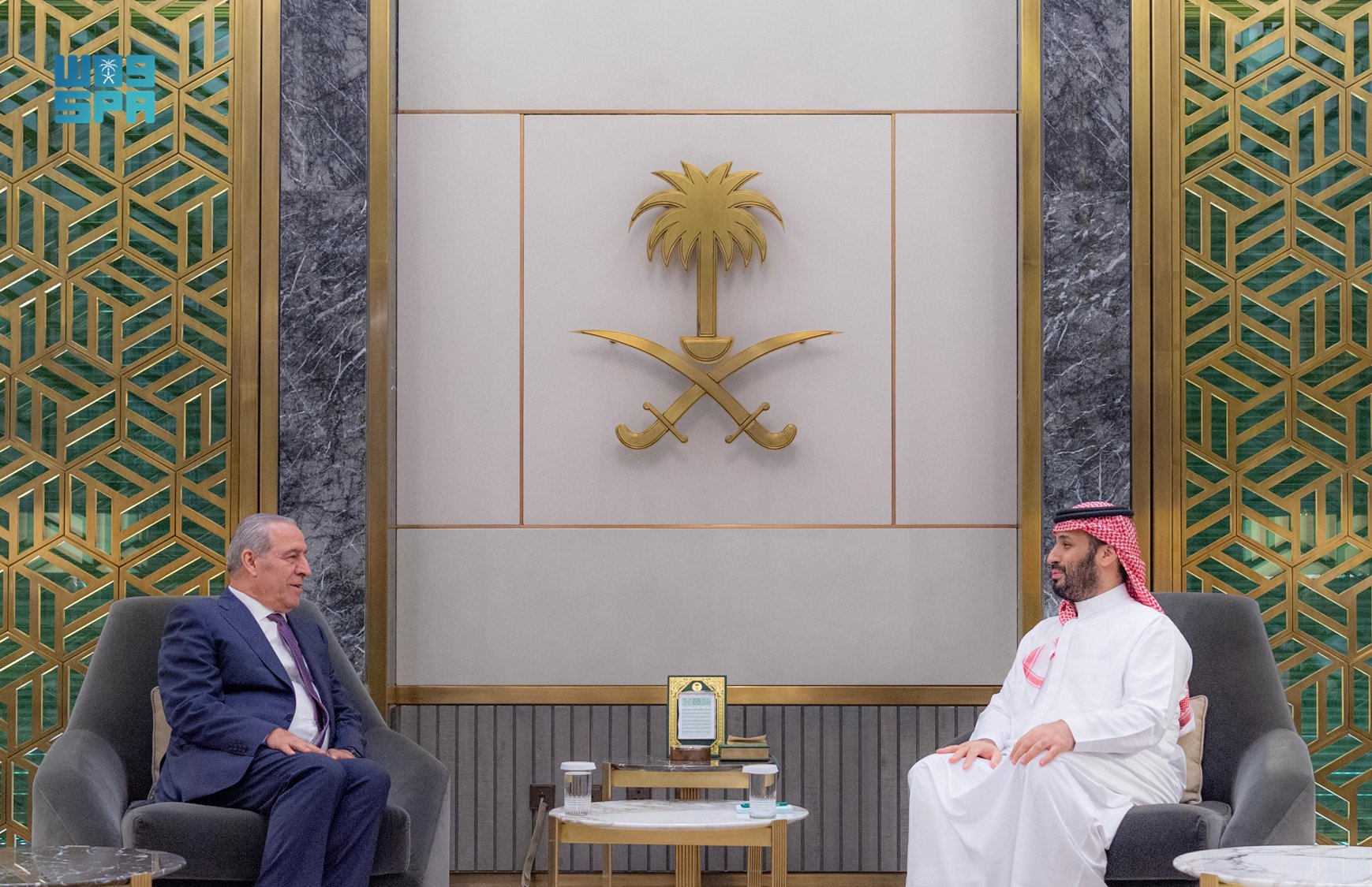 The two leaders discusses the Gaza crisis in al-Salam Palace in Jeddah. (SPA)