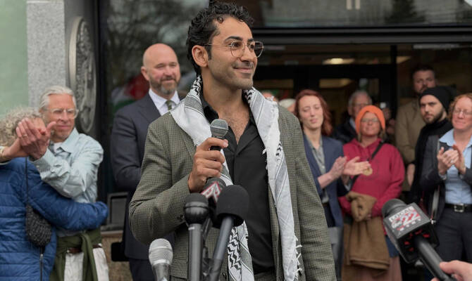 Palestinian student, Mohsen Mahdawi, arrested during an interview about finalizing his US citizenship is helping to launch an initiative to help other immigrants facing deportation in Vermont on Thursday, a week after a federal judge freed him from custody. (AP/File)