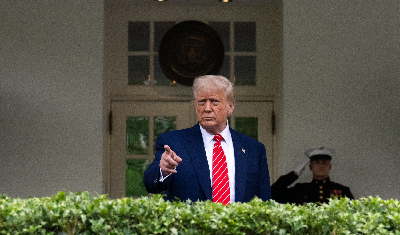 US President Donald Trump takes questions outside the West Wing of White House in Washington, DC, on May 8, 2025. (AFP)