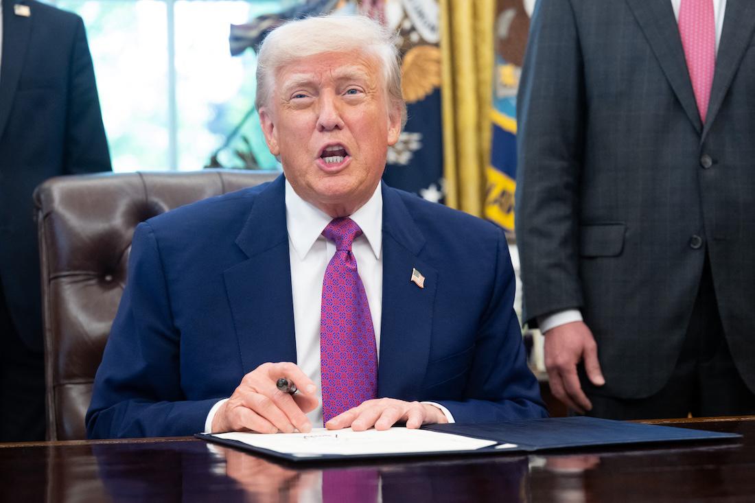 US President Donald Trump speaks while signing legislation relating to household consumer energy policies. (AFP)